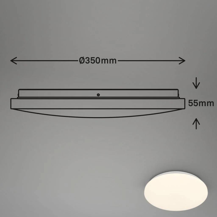 Briloner 3828-016 - LED-vannitoa laelamp liikumisanduriga WALK LED/24W/230V IP54, läbimõõt 35 cm, valge