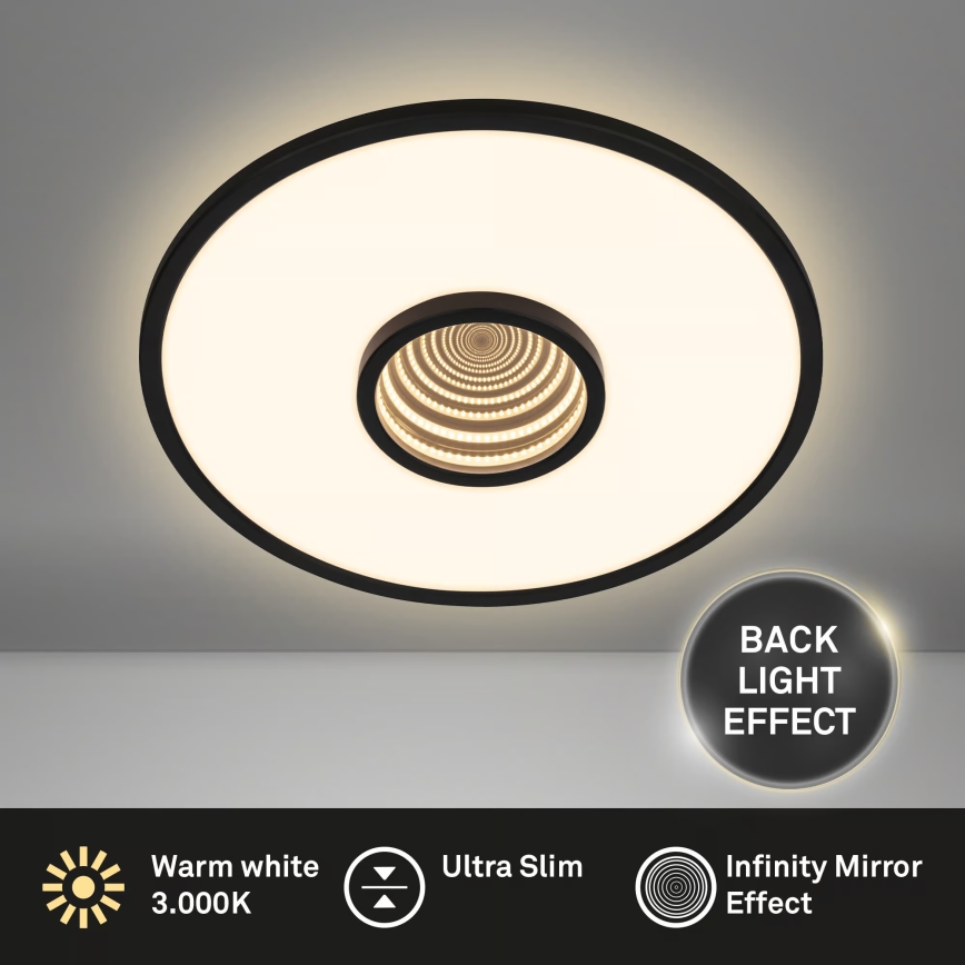 Briloner 3847015 - LED laevalgusti TORO LED/18W/230V Ø 42 cm must