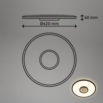 Briloner 3847015 - LED laevalgusti TORO LED/18W/230V Ø 42 cm must
