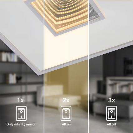 Briloner 3848014 - LED laelamp TORO LED/18W/230V 42x42 cm mattkroom