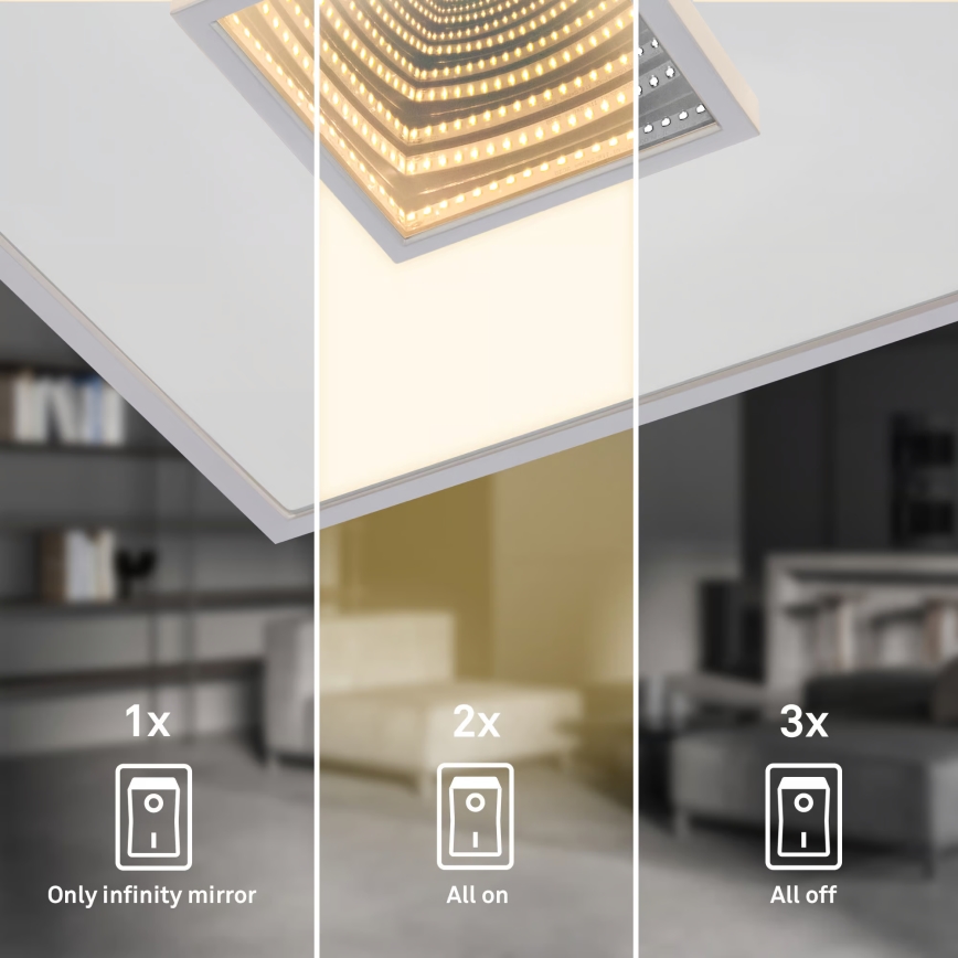 Briloner 3848014 - LED laelamp TORO LED/18W/230V 42x42 cm mattkroom