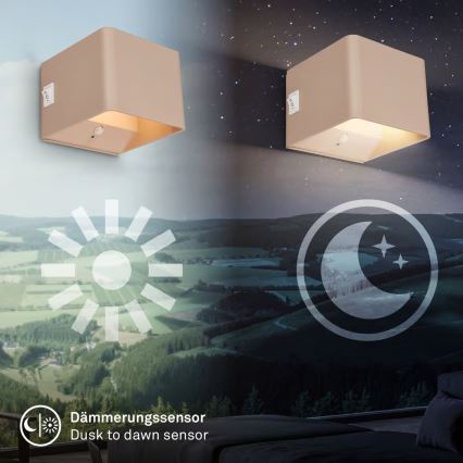 Briloner 3879011 - Laetav LED-seinavalgusti liikumis- ja hämarusanduriga BORRA LED/1,5W/5V 3600 mAh beež
