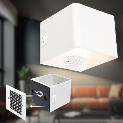 Briloner 3879016 - LED Laetav seinavalgusti anduriga BORRA LED/1,5W/5V 3600 mAh valge