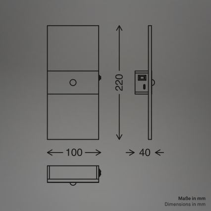 Briloner 3888012 - laetav LED-seinavalgusti AURA, liikumis- ja hämarussensoriga, LED 2,5 W/5 V, 1800 mAh, mattkroom