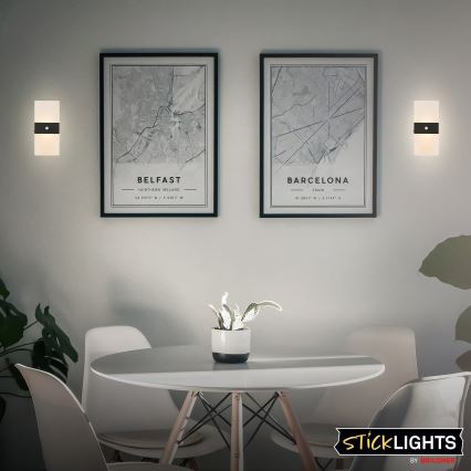 Briloner 3888015 - laetav LED-seinavalgusti liikumis- ja hämarussensoriga AURA LED/2,5W/5V 1800 mAh must