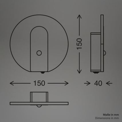 Briloner 3889012 - LED laetav seinavalgusti liikumis- ja hämarusanduriga TARO LED/2,5W/5V 1800 mAh mattkroom