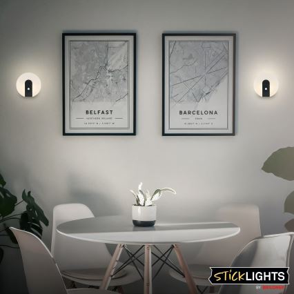 Briloner 3889015 - LED laetav seinavalgusti liikumis- ja hämarussensoriga TARO LED/2,5W/5V 1800 mAh must