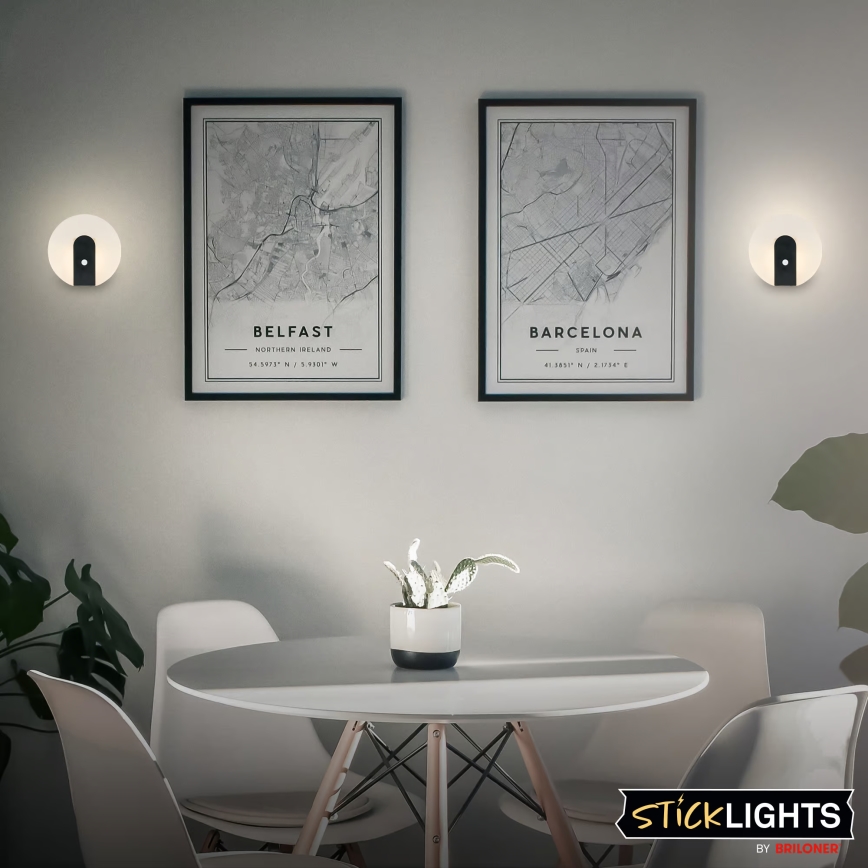 Briloner 3889015 - LED laetav seinavalgusti liikumis- ja hämarussensoriga TARO LED/2,5W/5V 1800 mAh must