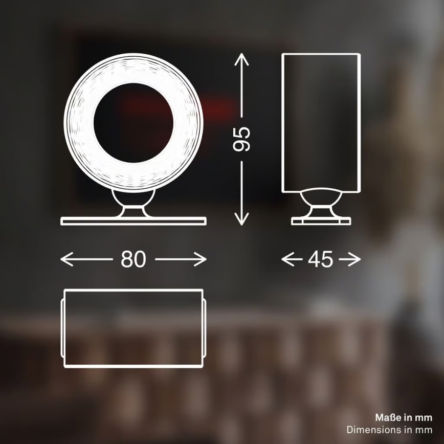 Briloner 3896011 - LED hämardatav laetav seinavalgusti TARI LED/1,6W/5V 1500 mAh beež