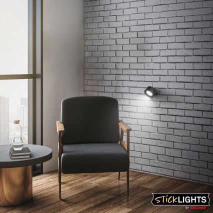 Briloner 3896015 - LED hämardatav laetav seinavalgusti TARI LED/1,6W/5V 1500 mAh must