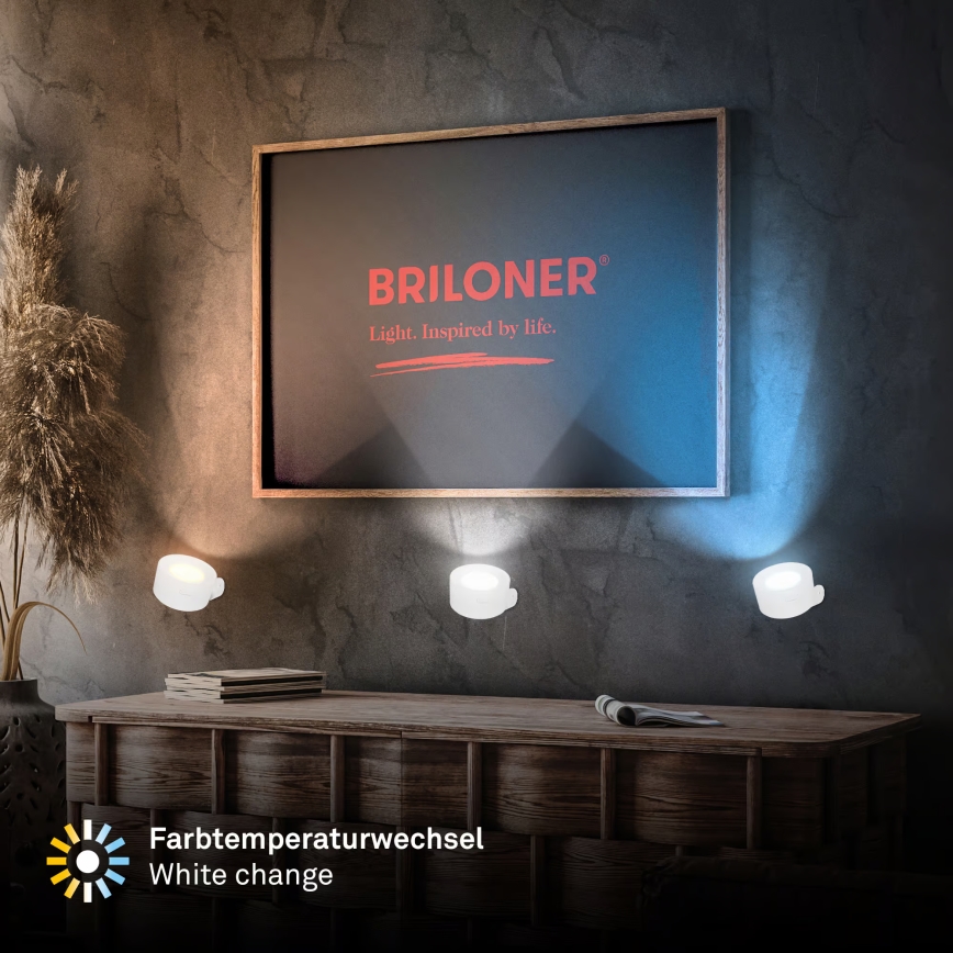 Briloner 3896016 - hämardatav laetav LED-seinalamp TARI LED/1,6W/5V 1500 mAh valge