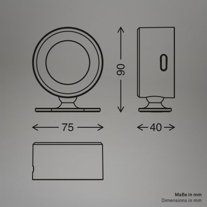 Briloner 3896016 - hämardatav laetav LED-seinalamp TARI LED/1,6W/5V 1500 mAh valge