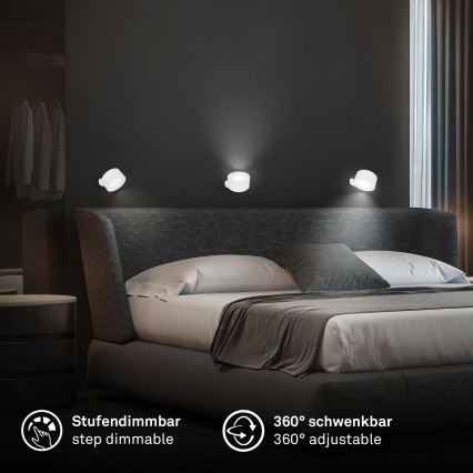 Briloner 3896016 - LED hämardatav laetav seinavalgusti TARI LED/1,6W/5V 1500 mAh valge