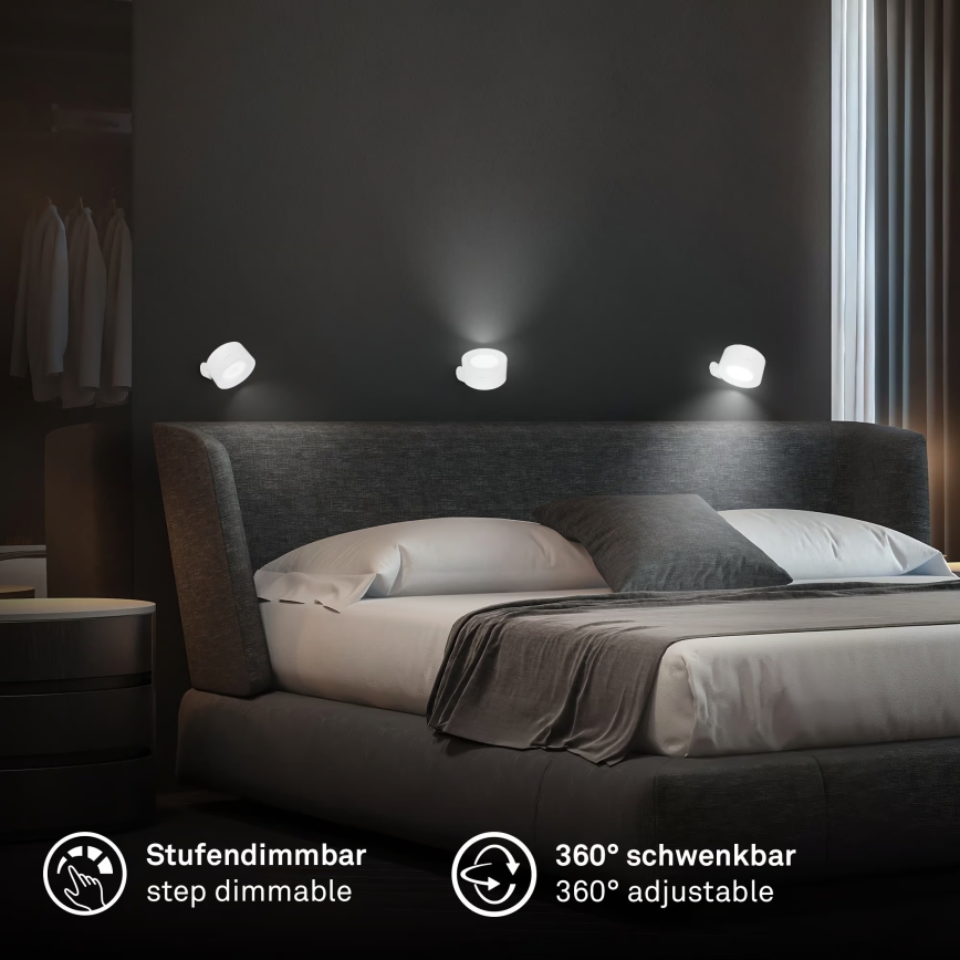 Briloner 3896016 - LED hämardatav laetav seinavalgusti TARI LED/1,6W/5V 1500 mAh valge