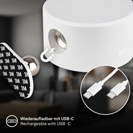 Briloner 3896016 - LED hämardatav laetav seinavalgusti TARI LED/1,6W/5V 1500 mAh valge