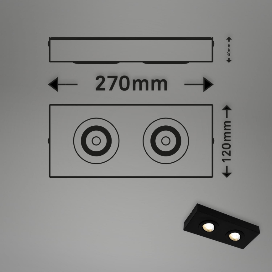 Briloner 3996025 - LED Kohtvalgusti CTS 2xLED/4W/230V 2700/4000K must