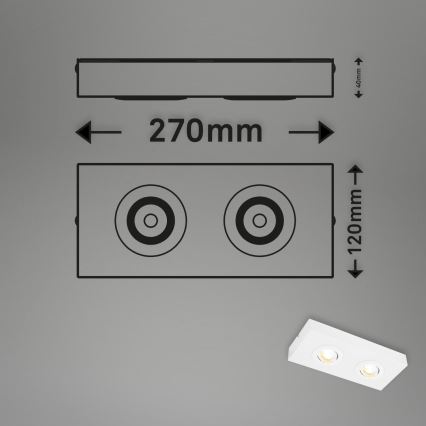 Briloner 3996026 - LED Kohtvalgusti CTS 2xLED/4W/230V 2700/4000K valge