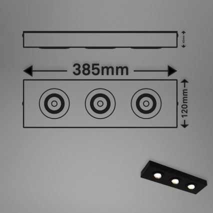 Briloner 3996035 - LED Kohtvalgusti CTS 3xLED/4W/230V 2700/4000K must