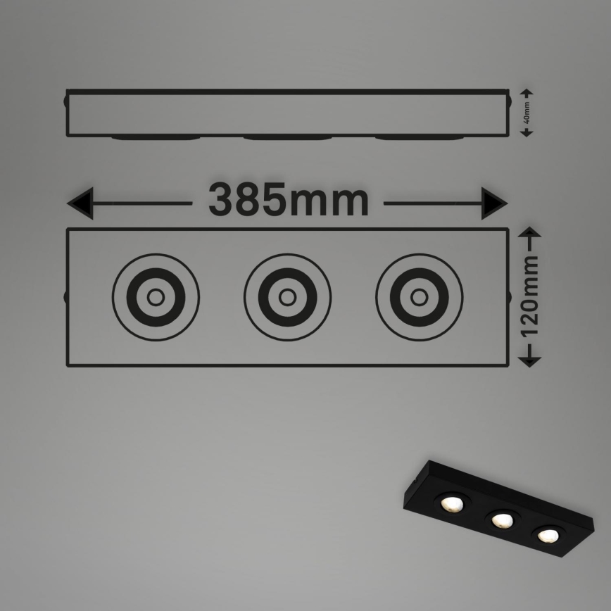 Briloner 3996035 - LED Kohtvalgusti CTS 3xLED/4W/230V 2700/4000K must
