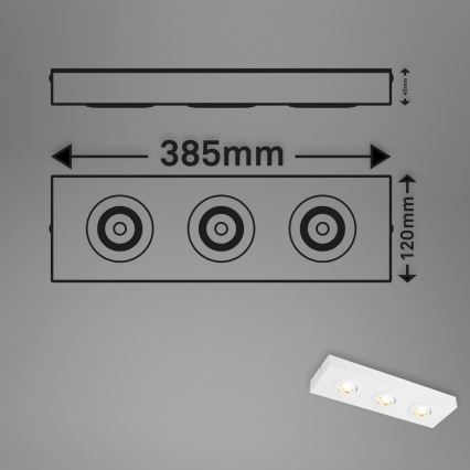 Briloner 3996036 - LED Kohtvalgusti CTS 3xLED/4W/230V 2700/4000K valge