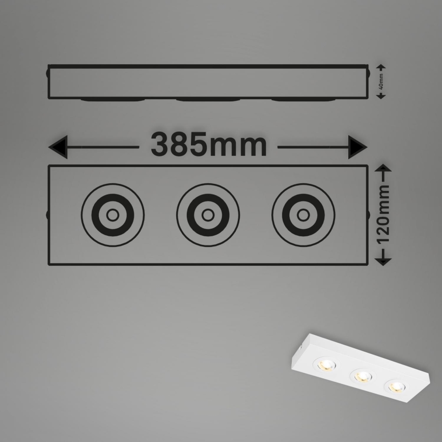 Briloner 3996036 - LED Kohtvalgusti CTS 3xLED/4W/230V 2700/4000K valge