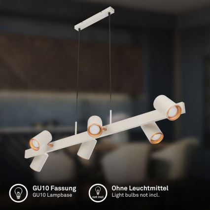 Briloner 4058064 - Ripplühter kaabliga ERA 6xGU10/10W/230V kreemjas