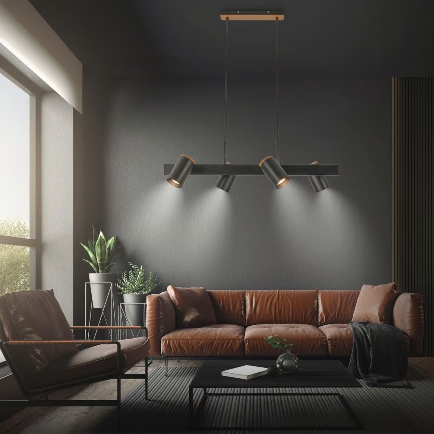 Briloner 4059045 - Rippvalgusti ERA kaabliga 4xGU10/10W/230V must