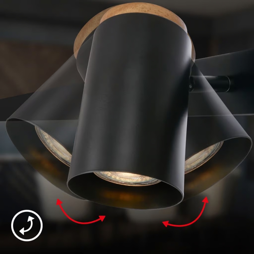 Briloner 4059045 - Rippvalgusti ERA kaabliga 4xGU10/10W/230V must