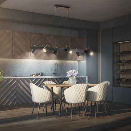 Briloner 4059065 - Rippvalgusti kaabliga ERA 6xGU10/10W/230V must