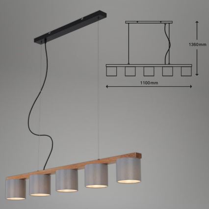 Briloner 4075-054 - kaabliga rippvalgusti 5xE14/25W/230V