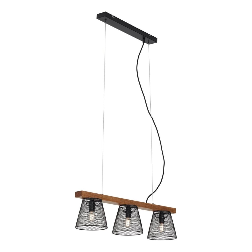 Briloner 4077-035 - Lühter WOOD & STYLE 3xE14/25W/230V kummipuu