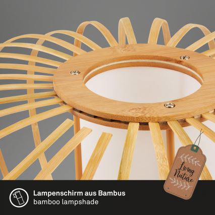 Briloner 4759031 - Rippvalgusti kaabliga 3xE27/10W/230V must/bambus