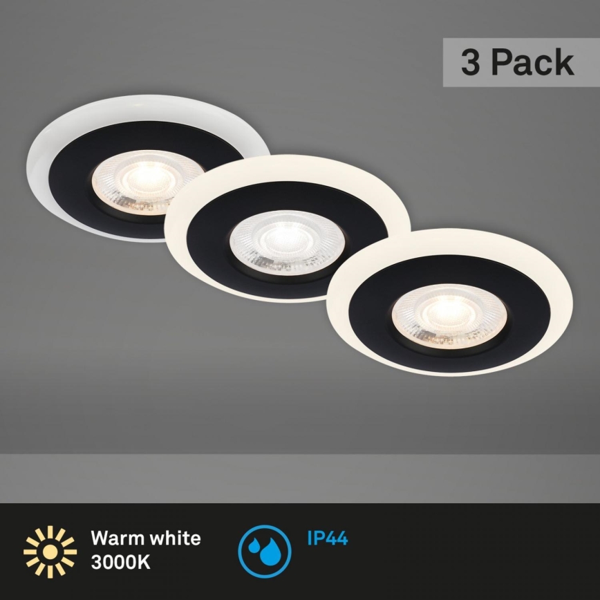 Briloner 7039-035 - KOMPLEKT 3x LED Süvistatav valgusti vannituppa LED/5W/230V IP44