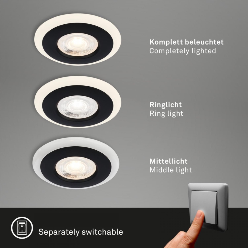 Briloner 7039-035 - KOMPLEKT 3x LED Süvistatav valgusti vannituppa LED/5W/230V IP44