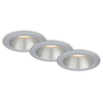 Briloner 7041-034 - KOMPLEKT 3x LED Süvistatav valgusti vannituppa LED/4,9W/230V IP44 hõbedane