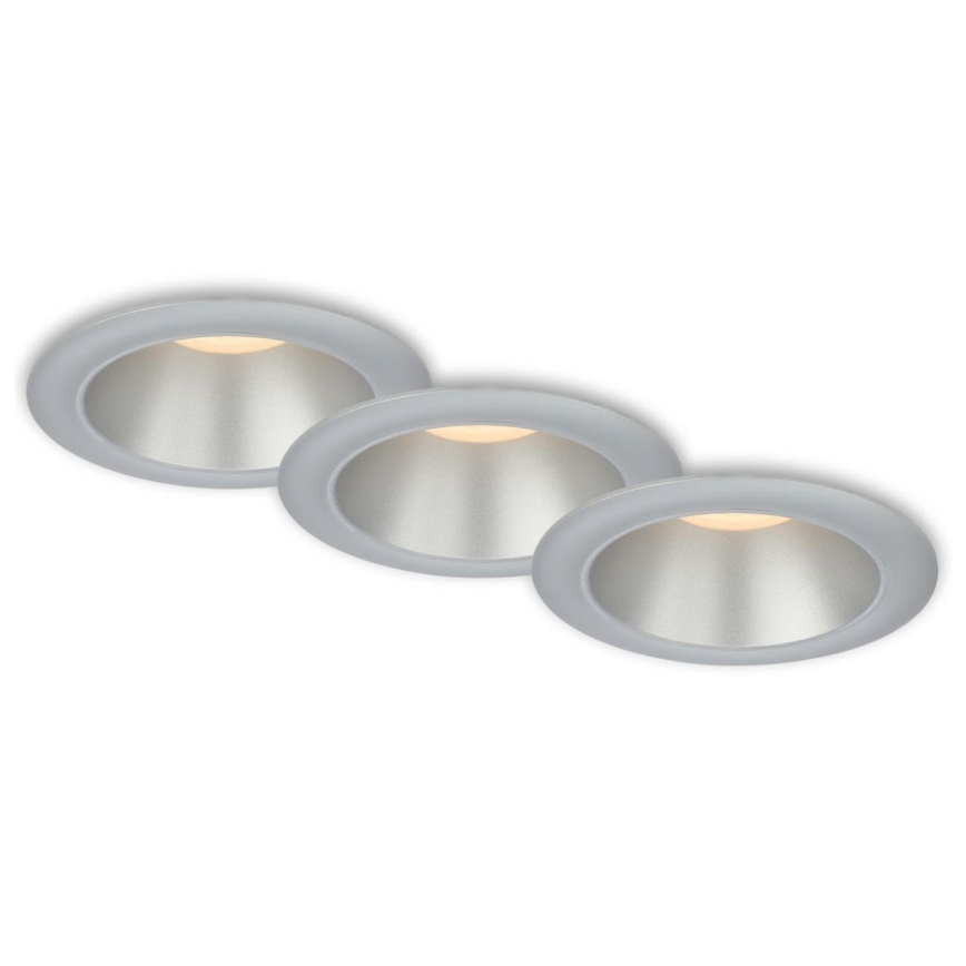 Briloner 7041-034 - KOMPLEKT 3x LED Süvistatav valgusti vannituppa LED/4,9W/230V IP44 hõbedane