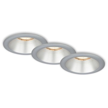Briloner 7042-034 - KOMPLEKT 3x Süvistatav valgusti vannituppa 1xGU10/9W/230V IP23 hõbedane