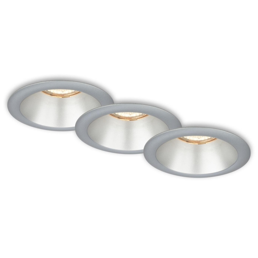 Briloner 7042-034 - KOMPLEKT 3x Süvistatav valgusti vannituppa 1xGU10/9W/230V IP23 hõbedane