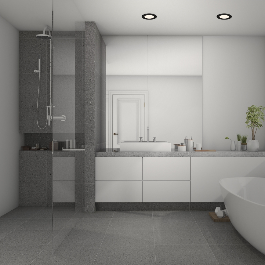 Briloner 7049015 - LED hämardatav vannitoa süvistatav laevalgusti LED/6W/230V 3000K IP44 must