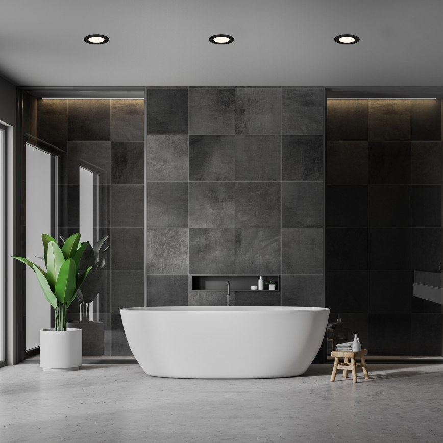 Briloner 7049015 - LED hämardatav vannitoa süvistatav laevalgusti LED/6W/230V 3000K IP44 must