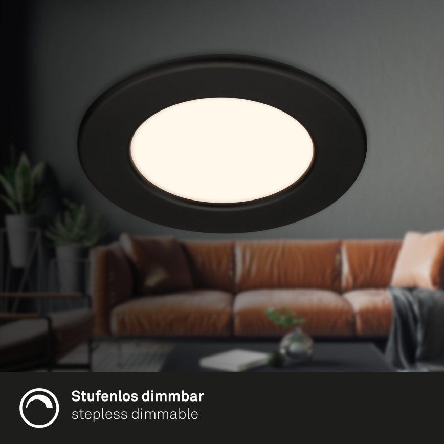 Briloner 7049015 - LED hämardatav vannitoa süvistatav laevalgusti LED/6W/230V 3000K IP44 must