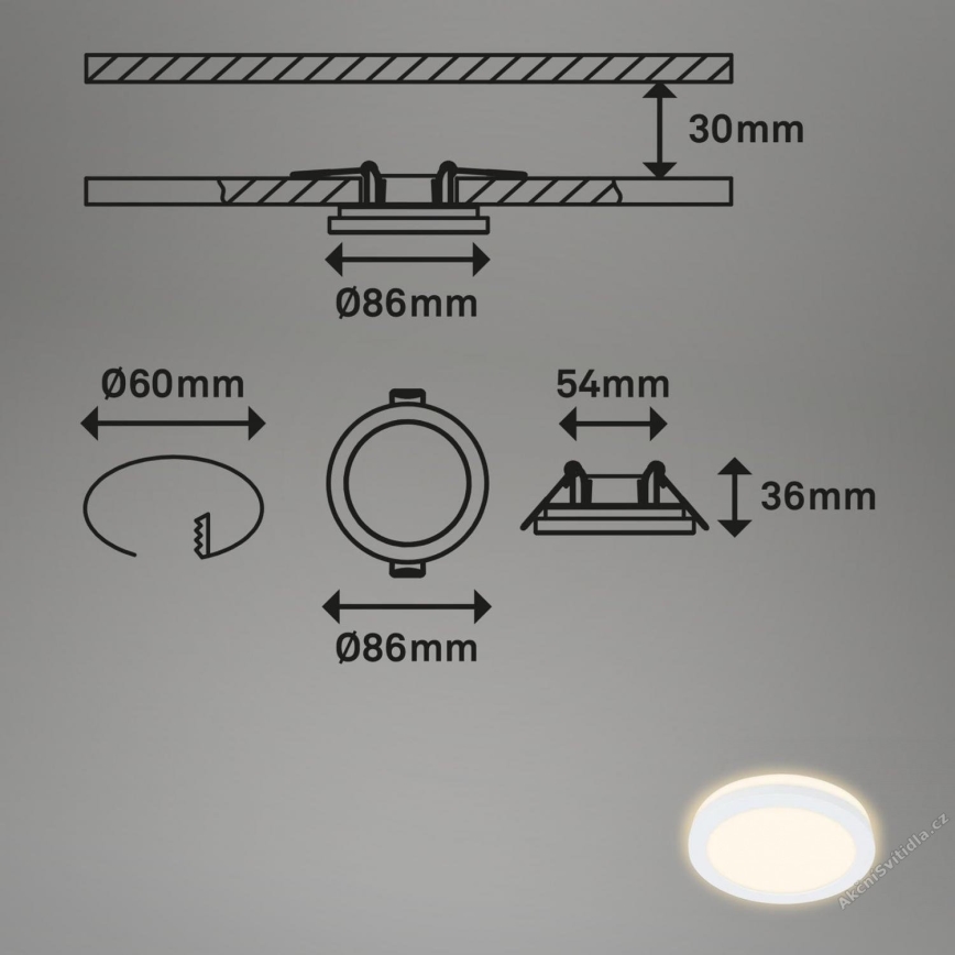 Briloner 7055-036 - KOMPLEKT 3x LED Süvistatav valgusti vannituppa LED/3W/230V IP44