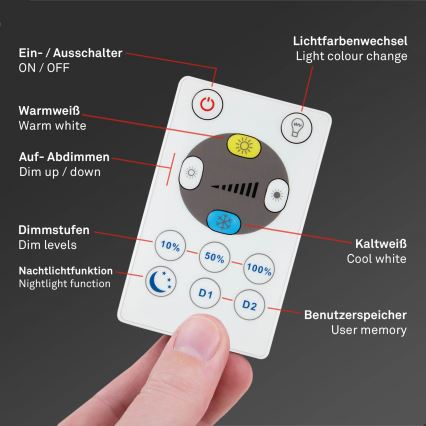 Briloner 7059-015 - LED Hämardatav laevalgusti SLIM LED/22W/230V 2700-6500K Wi-Fi Tuya + kaugjuhtimispult