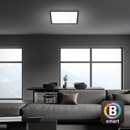 Briloner 7060-015 - LED hämardatav pinnapealne SLIM-paneel LED/22W/230V 2700-6500K 42x42 cm must Wi-Fi Tuya + kaugjuhtimispult