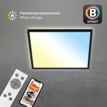 Briloner 7060-015 - LED hämardatav pinnapealne SLIM-paneel LED/22W/230V 2700-6500K 42x42 cm must Wi-Fi Tuya + kaugjuhtimispult