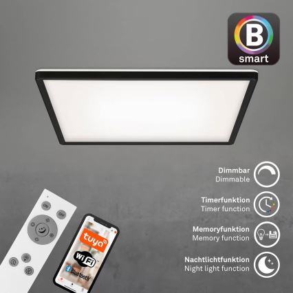 Briloner 7060-015 - LED hämardatav pinnapealne SLIM-paneel LED/22W/230V 2700-6500K 42x42 cm must Wi-Fi Tuya + kaugjuhtimispult