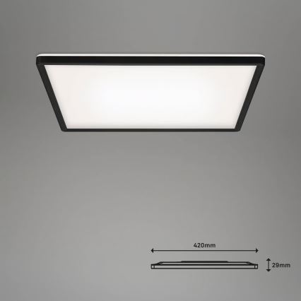 Briloner 7060-015 - LED hämardatav pinnapealne SLIM-paneel LED/22W/230V 2700-6500K 42x42 cm must Wi-Fi Tuya + kaugjuhtimispult