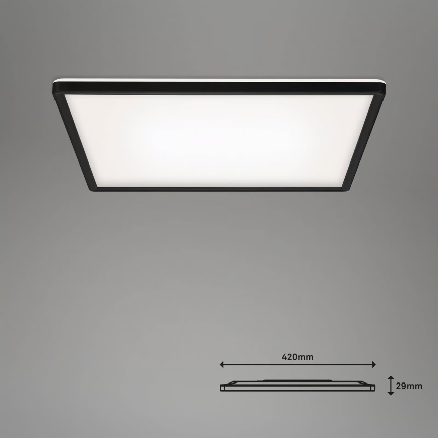 Briloner 7060-015 - LED hämardatav pinnapealne SLIM-paneel LED/22W/230V 2700-6500K 42x42 cm must Wi-Fi Tuya + kaugjuhtimispult
