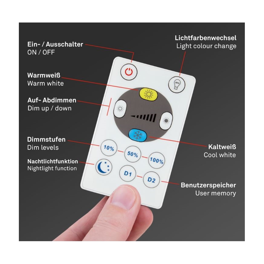 Briloner 7079-015 - LED Hämardatav laevalgusti SLIM LED/18W/230V 2700-6500K + kaugjuhtimispult