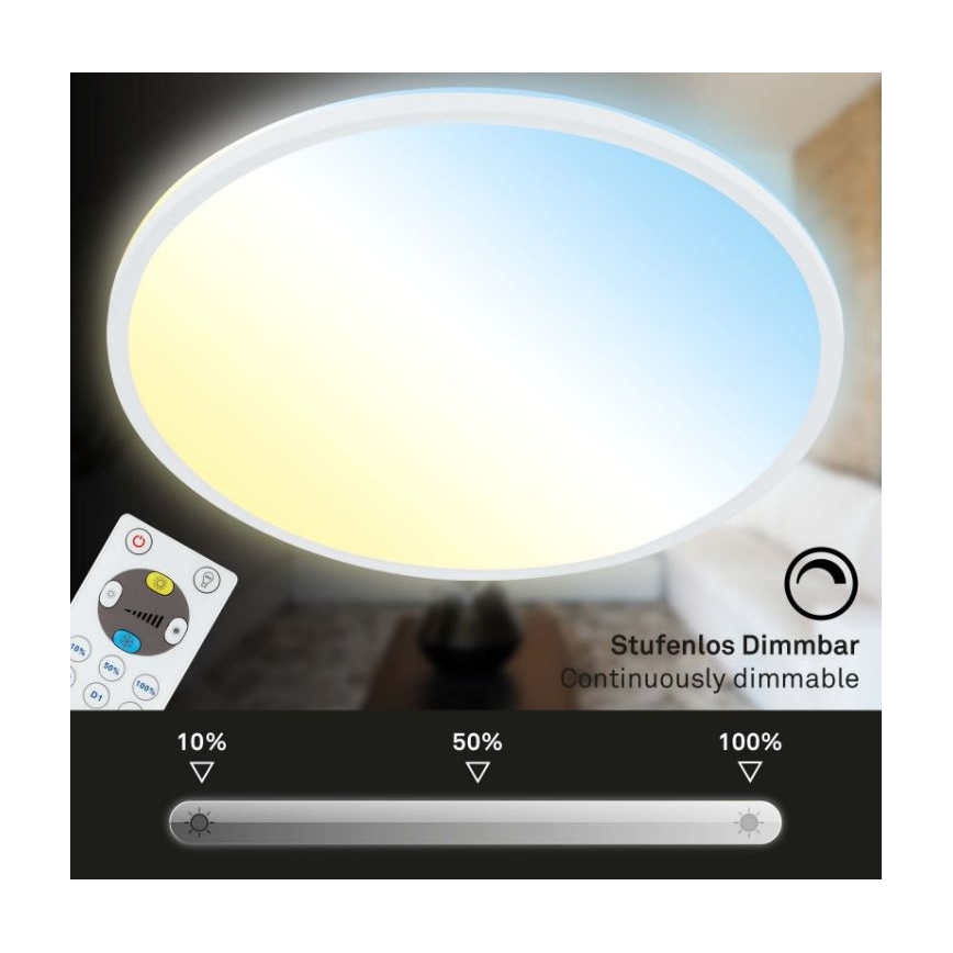 Briloner 7079-016 - LED Hämardatav laevalgusti SLIM LED/18W/230V 2700-6500K + kaugjuhtimispult